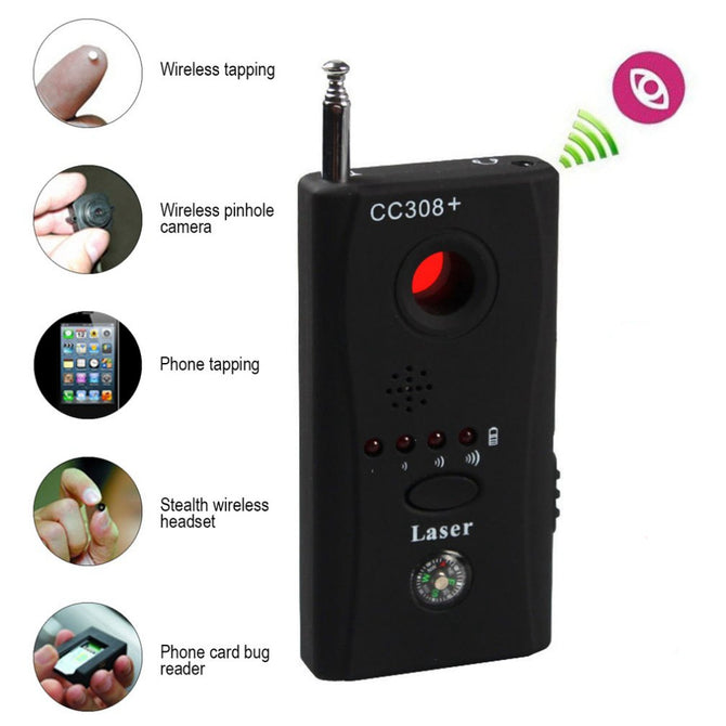 ESAMACT Wireless GPS Signal Detector, Anti-Spy Bug Detect Scanner, Laser Detection Radio Detection Vibration Beep Warnings