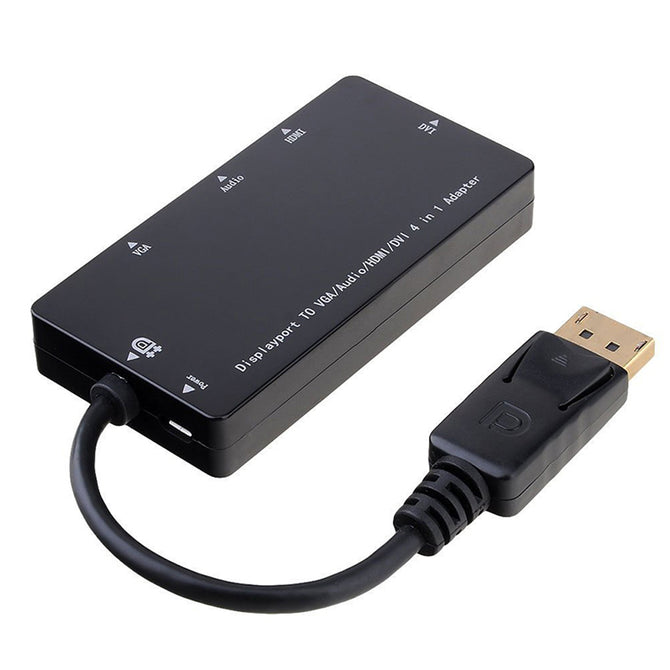Displayport (Port Compatible) to HDMI/DVI/VGA/Aduio, Male to Female 4-in-1 Adapter for MacBook Pro