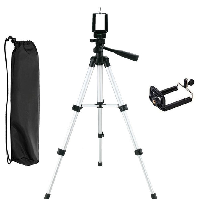 Three-way Head Lightweight Universal Tripod Clip Holder Bracket for Camera, Cell Phones