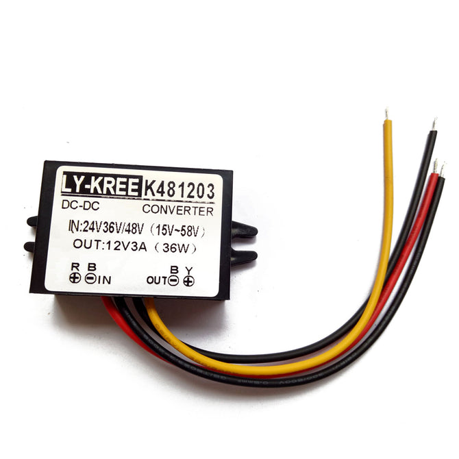 LY-KREE DC-DC 24V/36V/48(15V~58V) To 12V 3A 36W Buck Module Car Power Converter