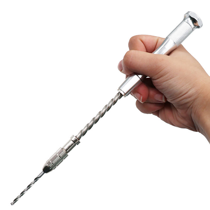 ESAMACT 1-3mm Mini Manual Aluminum Hand Drill + 10Pcs Twist Drill Bits