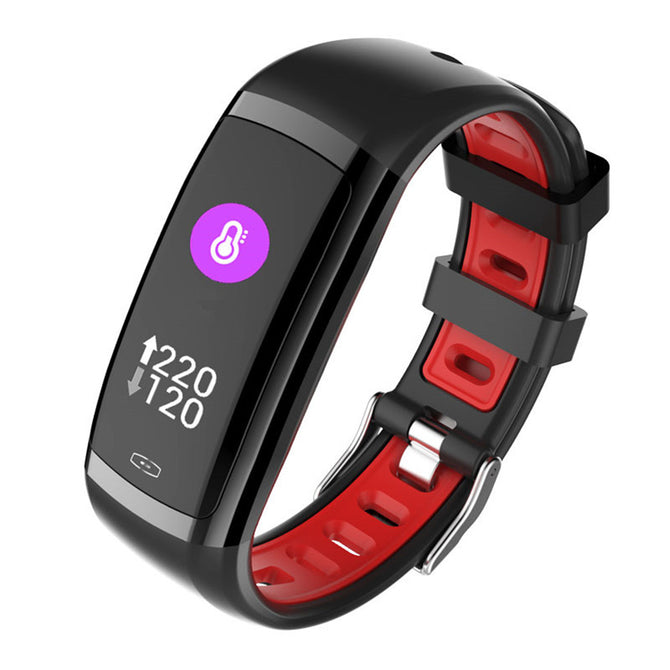 CD09 Color Screen Smart Bluetooth Bracelet w/ Continuous Heart Rate Monitoring, Blood Pressure Monitor, IP67 Waterproof - Red