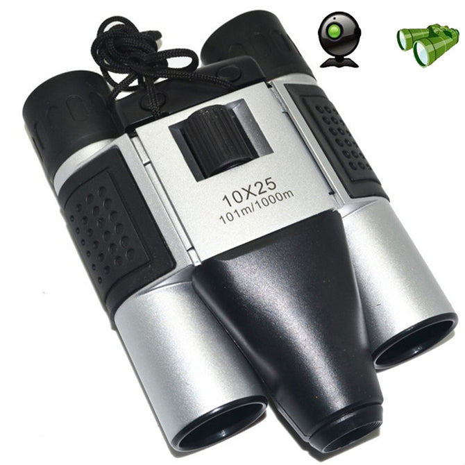 ESAMAC 1.3MP CMOS Sensor 10X 25mm Binocular Digital Camera, 101m/1000m USB Telescope for Tourism, Hunting, Photo Video Recording