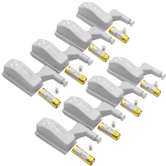 ZHISHUNJIA Cabinet Hinge LED Sensor Light - White 8PCS