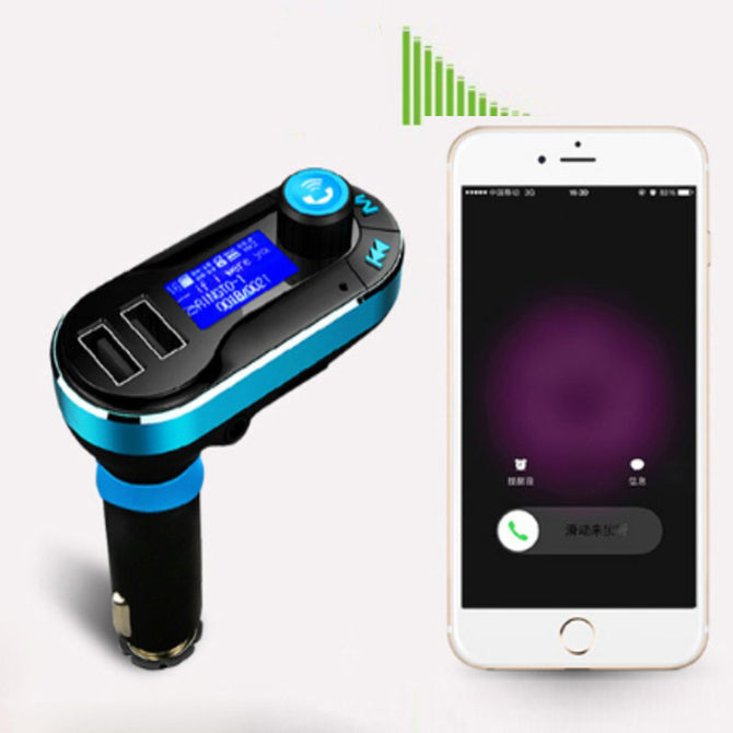 BT66 Bluetooth V2.1 Hands-free Car FM Transmitter with MP3 Player - Black + Silver