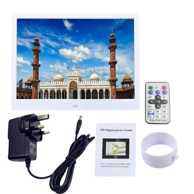 XSUNI 15 Inches Digital Photo Frame w/ LED Backlight, Full Function HD 1280 x 800 Electronic Video Album - UK Plug