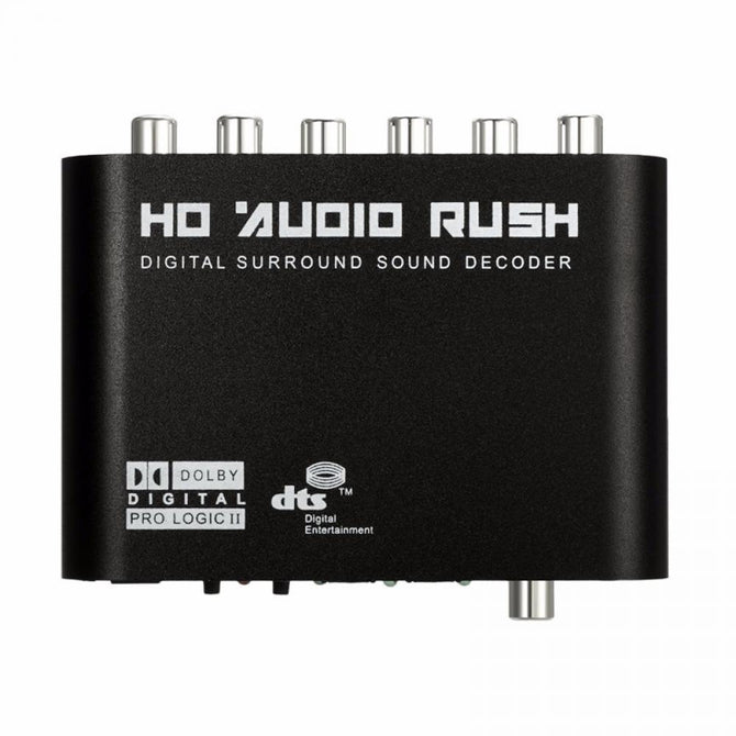 LG58 DTS / AC3 Optical To Stereo Surround Analog HD 5.1 Audio Decoder Converter For Xbox 360 DVD (EU Plug) Black