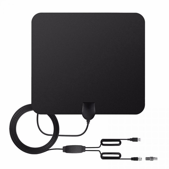 TV Antenna Indoor 1080P HD Digital TV Antenna With 80 Miles Long Range Amplifier HDTV Signal Booster For ATSC DVT DTMB Black