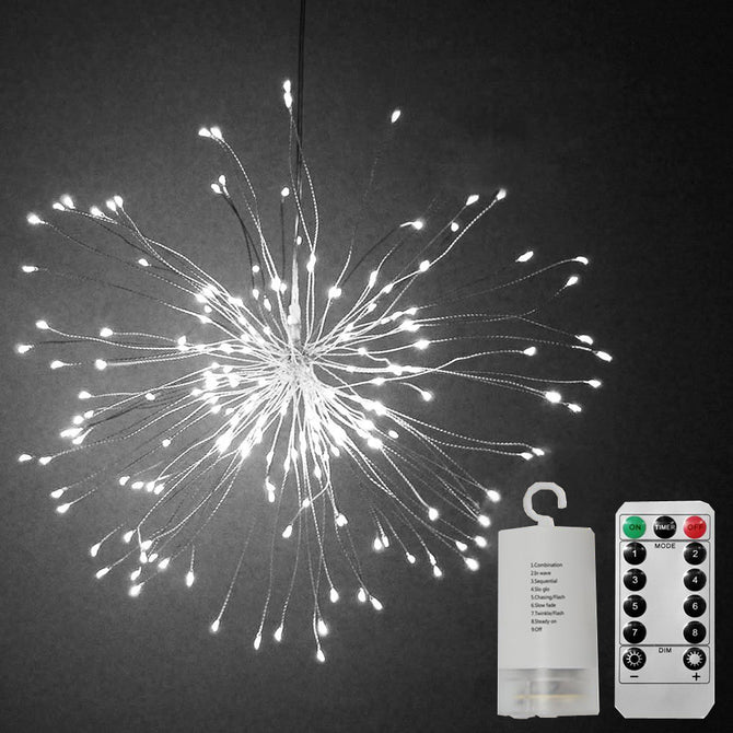 XSUNI Explosion Star Fireworks Lamp Battery Box Lamp String - White Light
