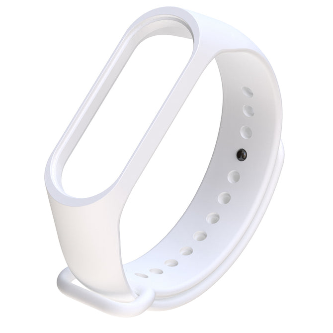 Replacement TPE + TPU Wrist Strap for Xiaomi Mi Band 3 Smart Bracelet - White