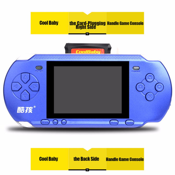 RS-15 Handheld Game Console 3.2 Inch Children Game Machine Built 318 Games Classic Game PSP Support AV Double Player Blue
