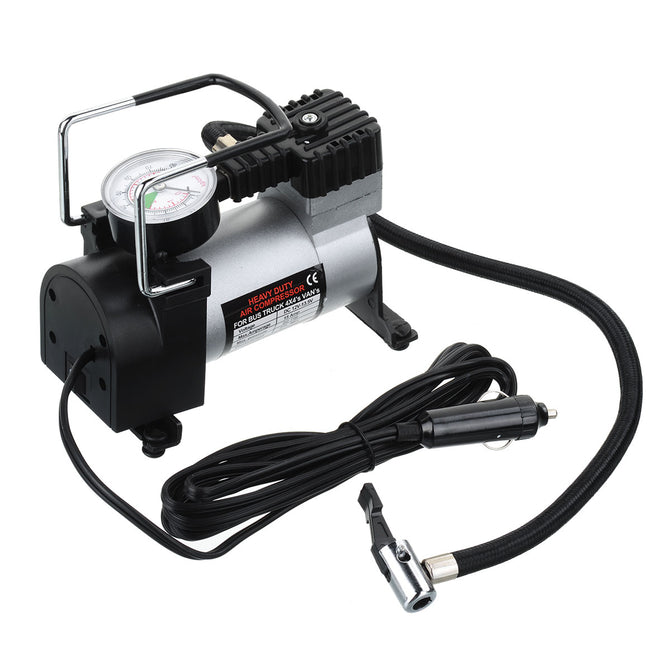 12V Portable Car Electric Inflator Pump Air Compressor 100PSI Electric Tire Tyre Pump For For Auto Bicycles Motorcycles Black