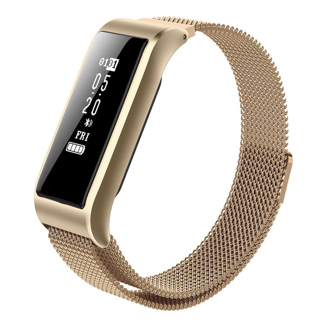 JSBP B29 Fashion Ladies Smart Bracelet W/IP67 Waterproof,Heart Rate Monitor,Blood Pressure Detection,Stainless Steel Strap-Gold