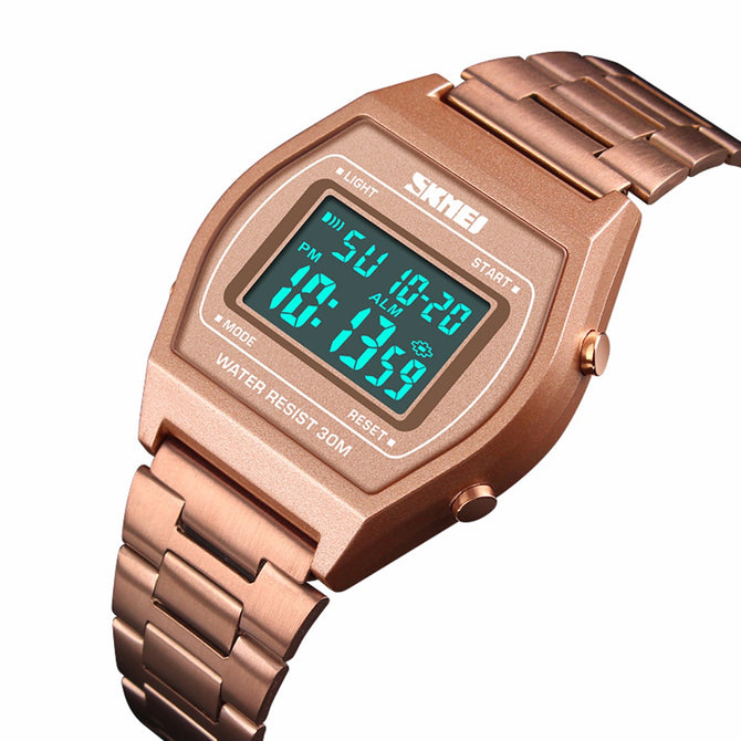 SKMEI 1328 Men\'s Fashion Casual Electronic Watches Luxury Southeast Asia Explosion-proof Waterproof Multifunction Sports Wris Rose