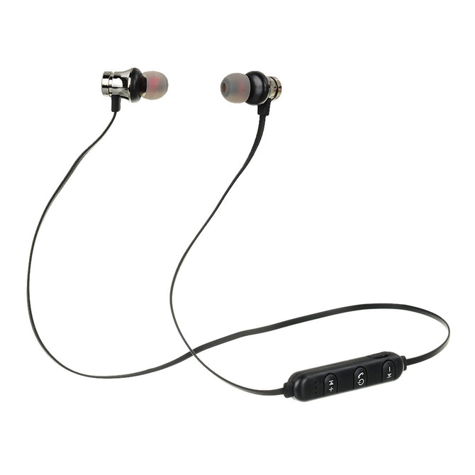 XT-11 Bluetooth Headphone Magnetic Earphones Wireless Sports Bass Music Earphones With Microphone Headset For Samsung Black