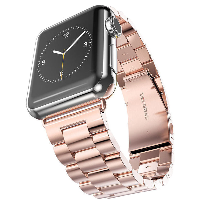 Stainless Steel Wristwatch Bracelet Strap Band for Apple Watch 42mm, iwatch 3 2 1 - Rose Gold