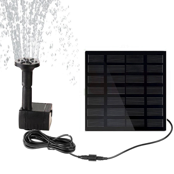 XSUNI Small Solar Fountain Garden Pool, Decorative Water Pump - Black