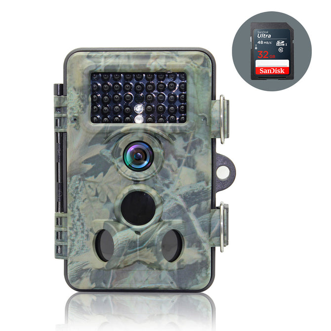 2.4'' TFT LCD 12MP IP66 Waterproof Hunting Camera + 32GB SD Card for Forest Wildlife Trail