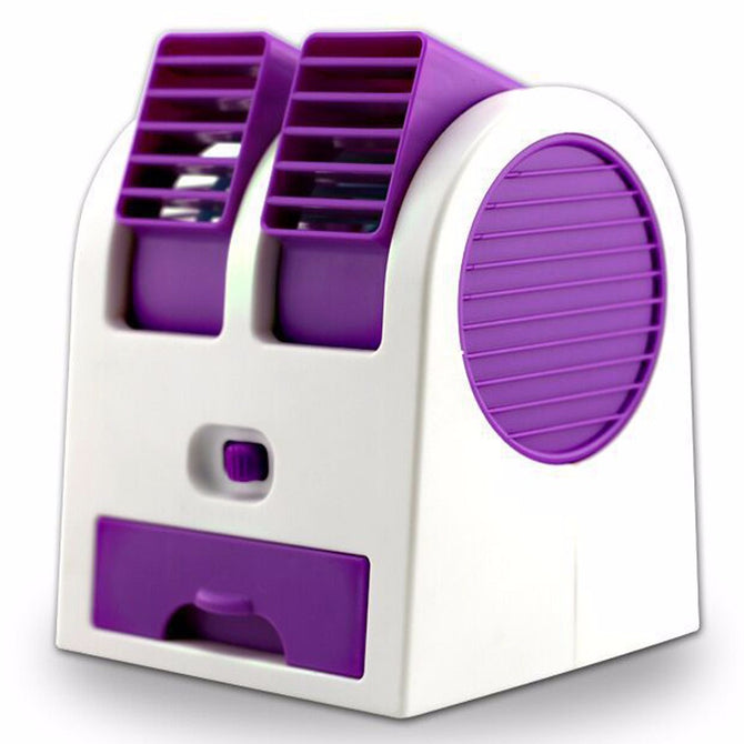 Mini Desktop Air Conditioner USB Rechargeable Small Fan Cooling Portable Cooler Blue