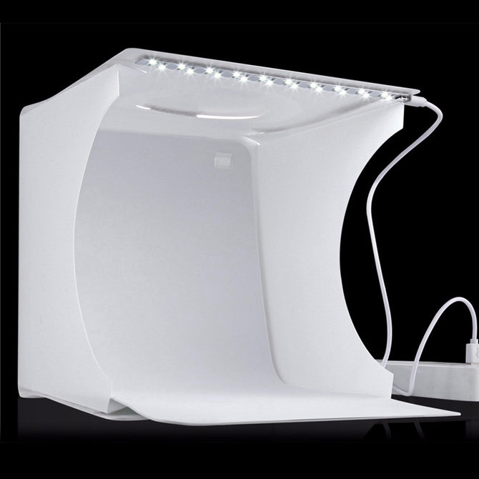 Mini Portable Folding Lightbox Photography Studio Soft Box LED Light Photo Box For IPHONE DSLR Camera Photo Background White/0-5W