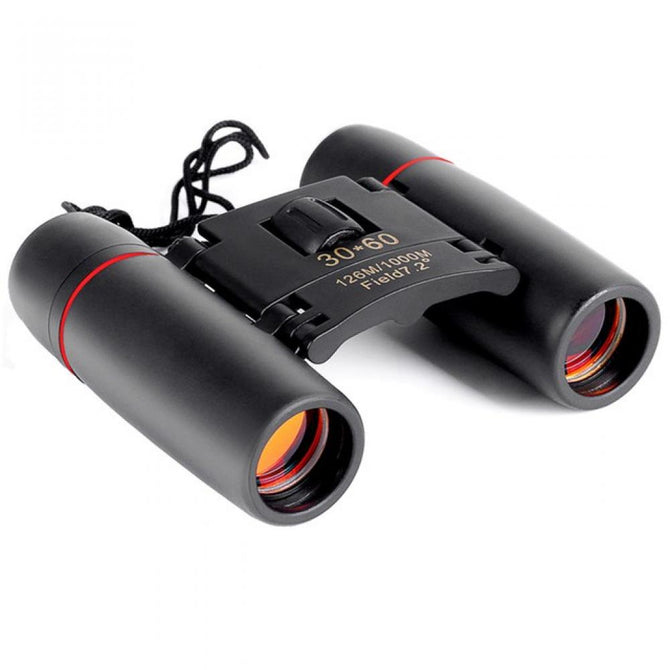 30x60 Zoom Telescope Folding Binoculars with Low Light Night Vision for Outdoor Bird Watching Travelling Hunting Camping Black
