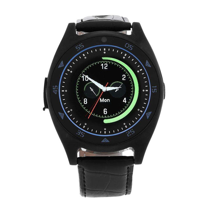 920 Round Screen Smart Watch w/ Step Counter - Black