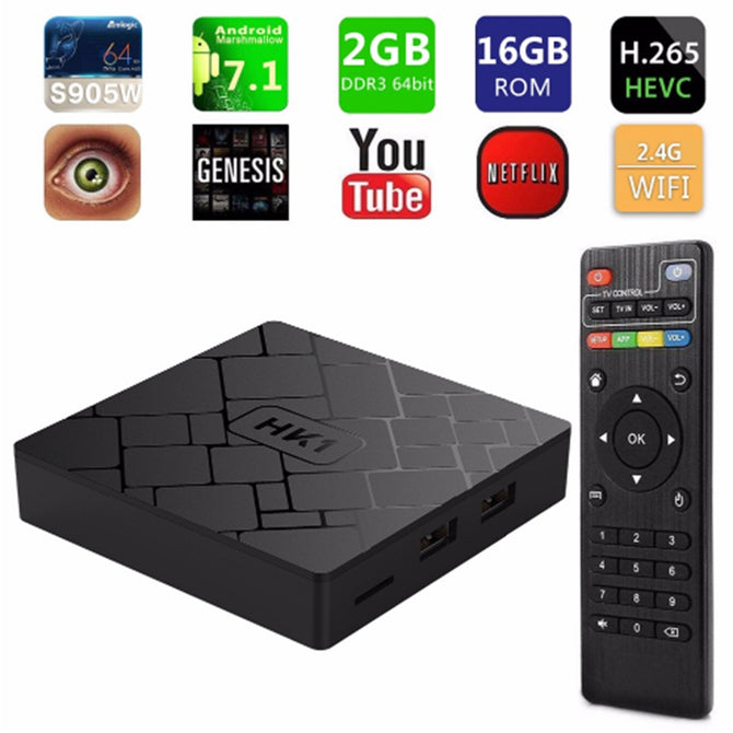 HK1 Mini Android 7.1 Amlogic S905W Quad-Core TV Set Top Box w/ 2GB RAM, 16GB ROM - US Plug