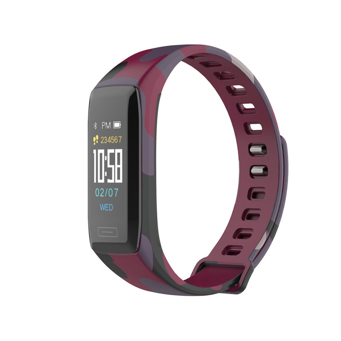 V7 Smart Bluetooth Bracelet w/ Blood Pressure / Heart Rate Monitor - Camouflage Red
