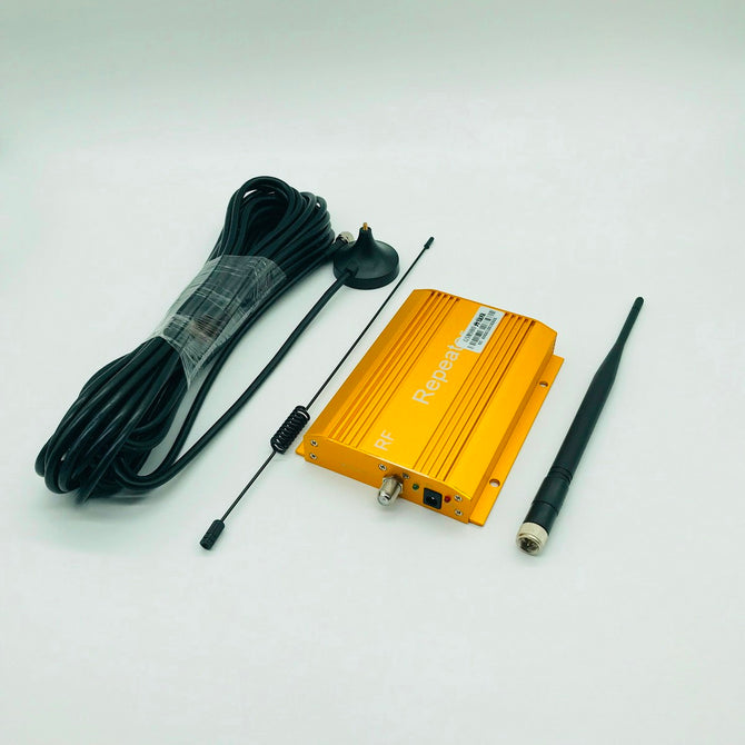 GSM 980MHz Upgraded 2G Portable Mobile Phone Signal Booster Amplifier - Golden EU Plug