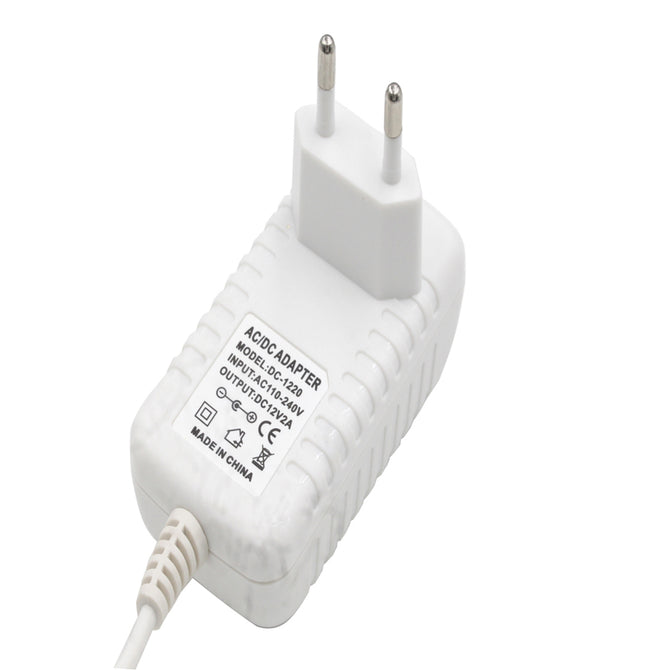 24W EU Plug Power Adapter Charger Power Supply AC 100-240V to DC 12V 2A Converter - White