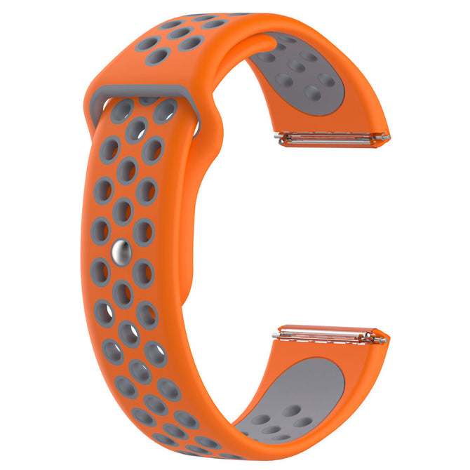 Replacement Smart Watch Colour Mixture Silicone Wristband for Fitbit Versa - Orange + Gray