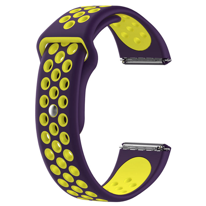 Replacement Smart Watch Colour Mixture Silicone Wristband for Fitbit Versa - Purple + Yellow