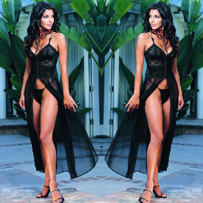 Perspective Temptation Lengthening Sexy Sling Sexy Lingerie - Black