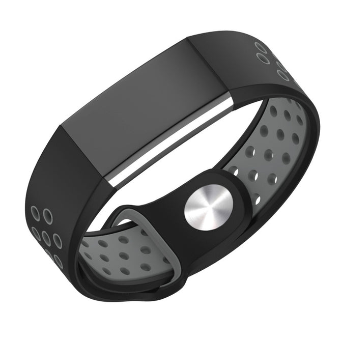 IMOS Replacement Smart Watch Colour Mixture Silicone Wristband for Fitbit Charge2 - Black + Gray