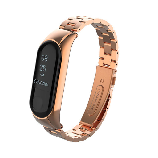 Replacement Metal Strap for Xiaomi Mi 3 band Steel Strap Wristbands - Rose Gold