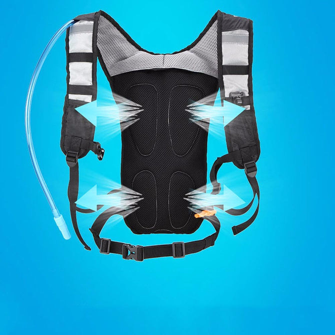 Ultra-light Multi-function Outdoor Riding Backpack, Simple And Generous Style,Contained 2L Water Bag Jet-black/Other