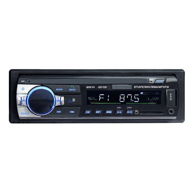 12V Bluetooth Vintage Car FM Radio MP3 Player Stereo USB AUX Classic Car In-Dash Stereo Audio Radios JSD-520 Black