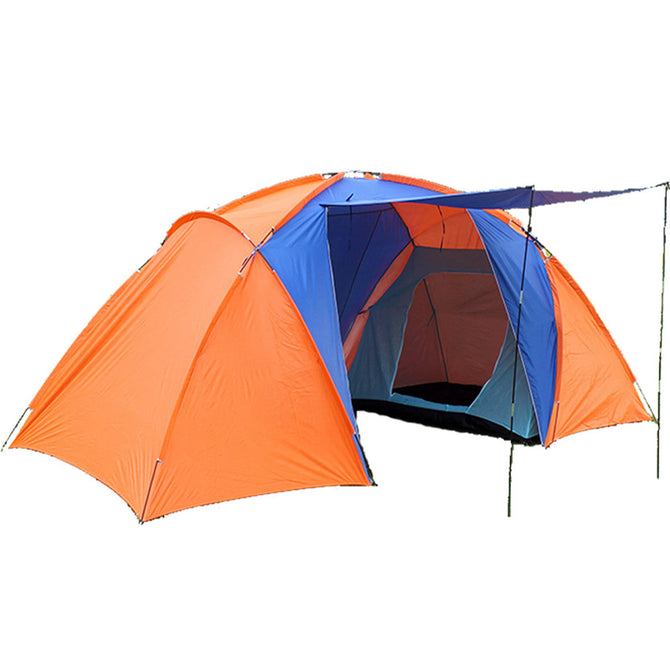 ESAMACT Waterproof Large Double Layer Two Bedroom Camping Tent for 3 - 4 Persons Use