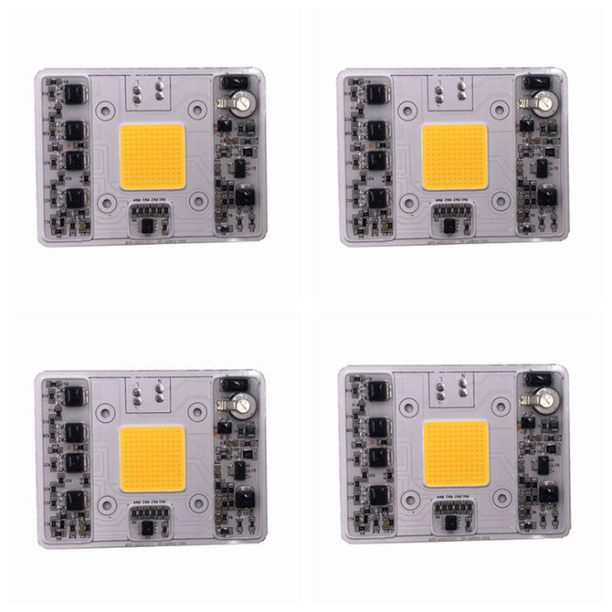 ZHAOYAO 4Pcs AC110-220V 50W COB LED Dimmable Lamp Integrated Light Source - Warm White Light