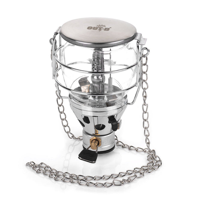 OUT-D T4 720W Mini Portable Single Mantle Butane Gas Lantern with Hanging Chain for Camping