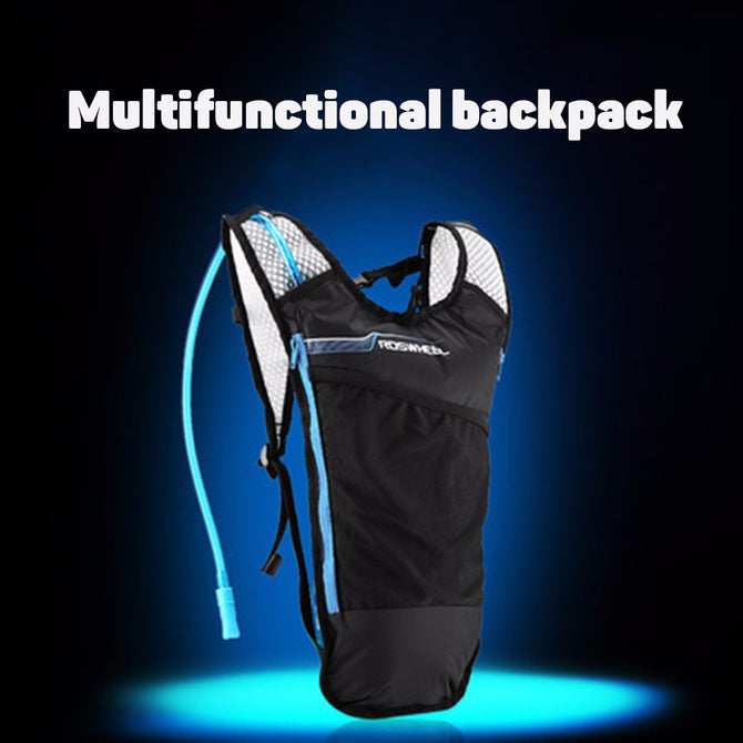 ROSWHEEL 15937 Multifunction Outdoor Cycling Nylon Bike Backpack, Bicycle Mountain Bike Bag With Water Bag Lake Blue/Other