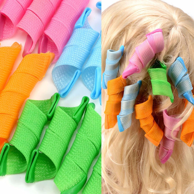 18pcs DIY Magic Hair Curler Curlers Formers Spiral Styling Rollers Hairdressing Accessories
