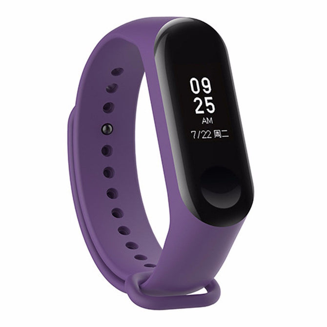 Replacement TPE + TPU Wrist Strap For Xiaomi Mi Band 3 Smart Bracelet Purple