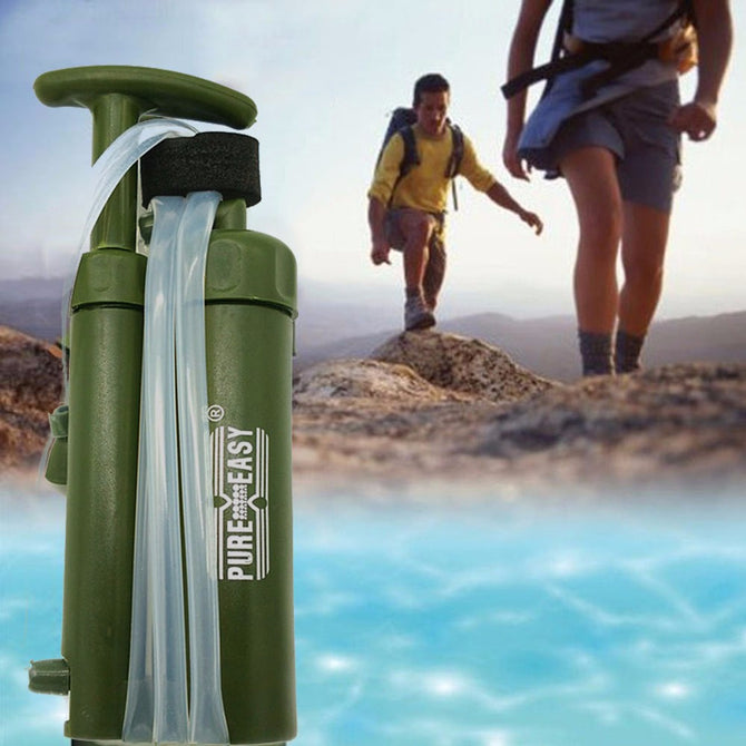 GJ047 Portable Water Purifiers Adventure Outdoor Equipment Man Water Purifier Filter Drink Straight Survival Equipment Army Green