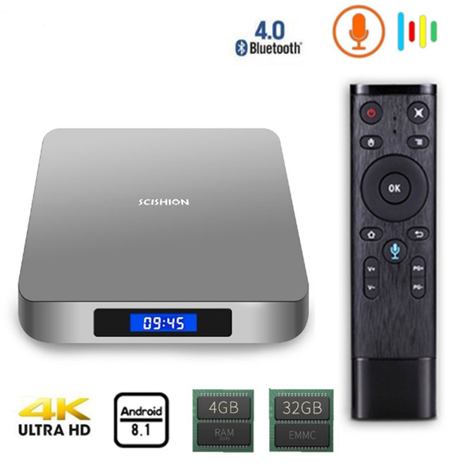 AI ONE Android 8.1 Smart TV Box with 4GB RAM, 32GB ROM - US Plug