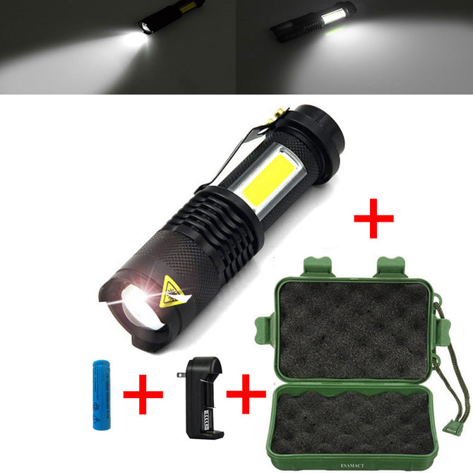ESAMACT Portable Mini Waterproof LED Flashlight, Zoom LED Torch Penlight, Use AA 14500 Battery Lighting lantern
