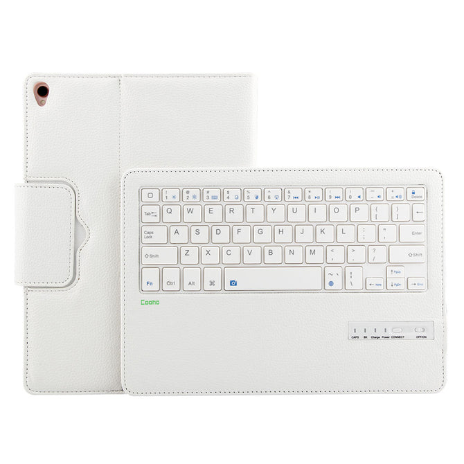 COOHO IP091 lychee Pattern Detachable Keyboard Case for IPAD Pro 10.5 Inches - White
