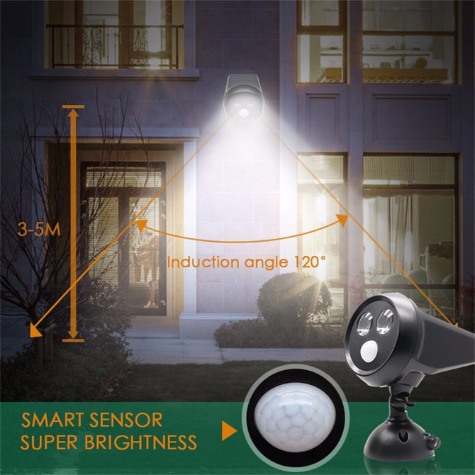 2 LEDs Solar Lamp Outdoor Owl Spotlight IP65 Waterproof Infrared Motion Sensor Led Light With Rechargeable Solar Panel White/0-5W/Black