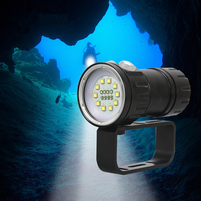 ZHISHUNJIA QH18 XML2 10-White Light + 4xRed + 4 x Blue Professional Diving Flashlight