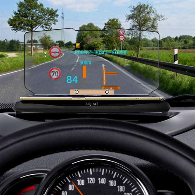 ZIQIAO GPS Navigation Bracket HUD Head Up Display / Phone Holder - Black